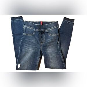 Spanx Women’s Size Small Raw Hem Skinny Leg Blue Jean Jeggings